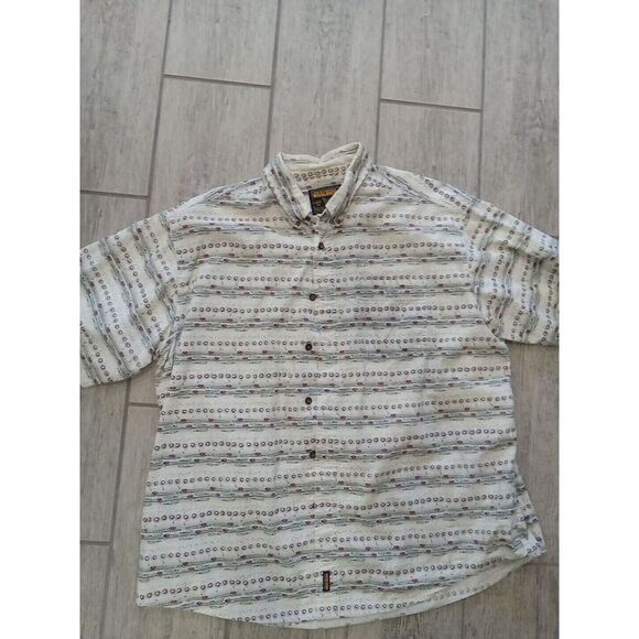 VTG Woolrich Fishing Allover Print Mens 2XL Fish Pattern Theme Button Up Shirt - Picture 2 of 7